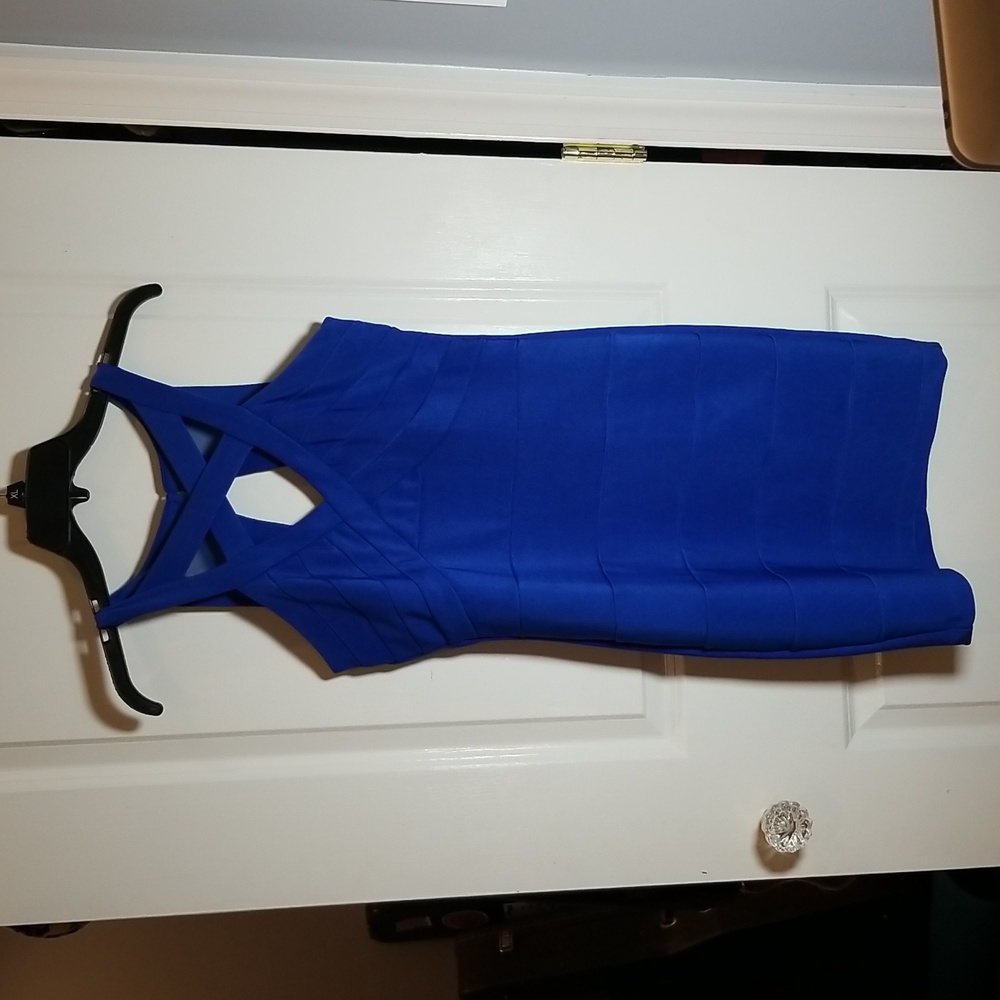 Short Formal Dress, Blue, Medium